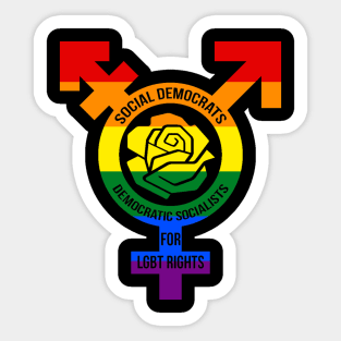 Social Democrats & Democratic Socialists for LGBT rights (Rainbow version) Sticker